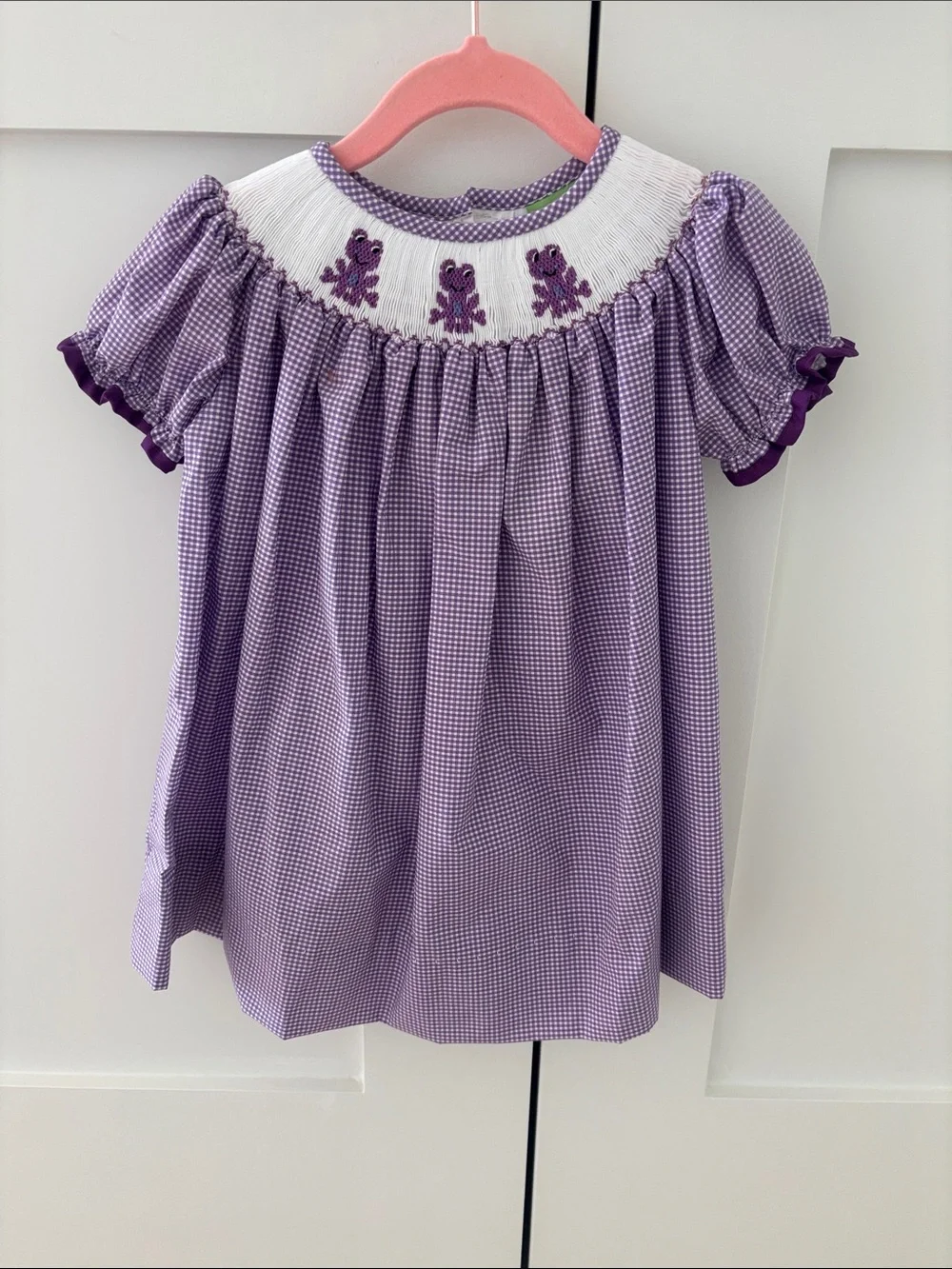 TCU Purple Smocked Girls Dress